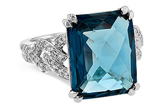 A226-63977: LDS RG 9.40 LONDON BLUE TOPAZ 9.60 TGW (15x12MM)