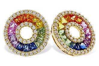 A311-21213: EARRINGS 2.10 MULTI-COLOR SAPP 2.37 TGW