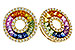 A311-21213: EARRINGS 2.10 MULTI-COLOR SAPP 2.37 TGW