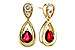 A311-21222: EARRINGS .40 RUBY .52 TGW (4x3 RUBY)