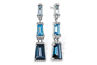 A311-22122: EARRINGS 2.55 BLUE TOPAZ 2.62 TGW