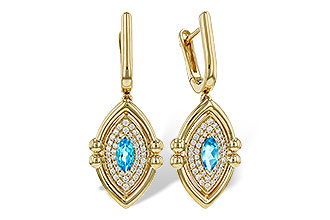 A312-09413: EARRINGS .50 TW BLUE TOPAZ .78 TGW (6x3MM BT)