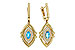 A312-09413: EARRINGS .50 TW BLUE TOPAZ .78 TGW (6x3MM BT)