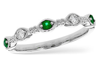 A312-09440: LDS WED RG .10 TW EMERALD .19 TGW