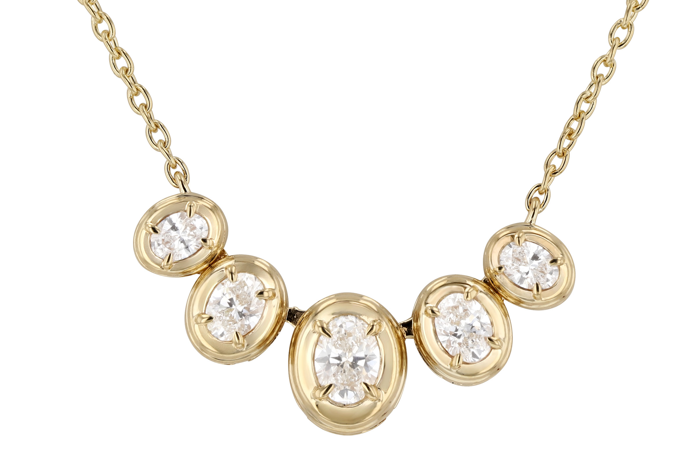 A312-11268: NECKLACE .85 TW OVAL CUT DIA (18")