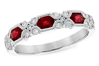 B309-40286: LDS WED RG .74 RUBY 1.00 TGW (4x3MM RUBY)