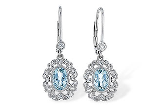 B311-19413: EARRINGS .75 TW AQUA .92 TGW (7x5MM AQUA)