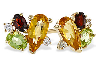 B311-21213: EARRINGS .66 SEMI PREC (CIT,PER,GAR) .70 TGW