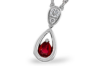 B311-21222: NECKLACE .20 RUBY .26 TGW (4x3 RUBY)