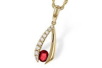 B311-23086: NECKLACE .34 RUBY .50 TGW (5x4 RUBY)
