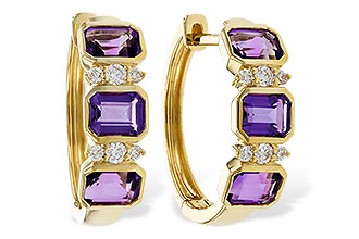 B311-26668: EARRING 1.05 TW AMETHYST 1.16 TGW
