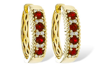 B311-26704: EARRINGS .54 TW RUBY .66 TGW
