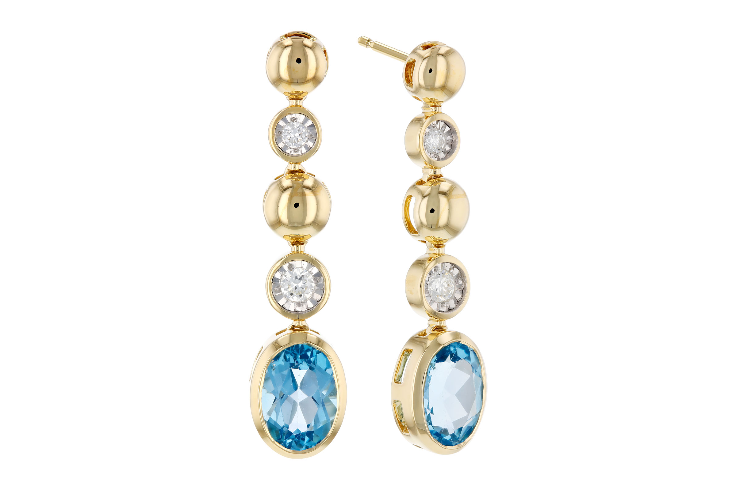 B312-10340: EARRINGS 1.66 TW BLUE TOPAZ 1.76 TGW