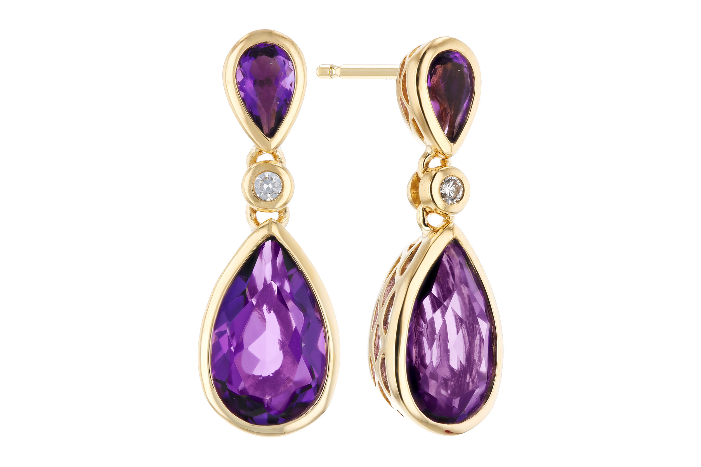 B312-12095: EARRINGS 2.80 TW AMETHYST 2.84 TGW