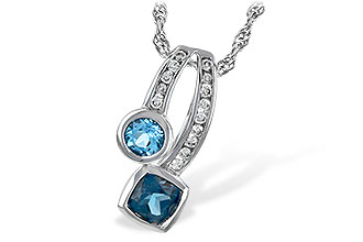 C225-81258: NECKLACE .91 TW BLUE TOPAZ 1.04 TGW
