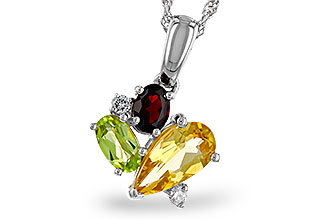 C311-21213: NECKLACE .79 SEMI PREC (CIT,PER,GAR) .82 TGW