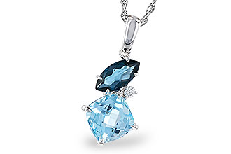 C311-22095: NECKLACE 2.37 TW BLUE TOPAZ 2.40 TGW