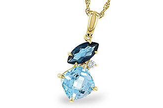 C311-22095: NECKLACE 2.37 TW BLUE TOPAZ 2.40 TGW