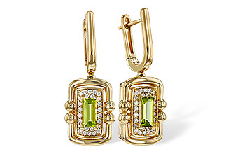 C312-09413: EARRINGS .71 TW PERIDOT .88 TGW (6x3MM PER)