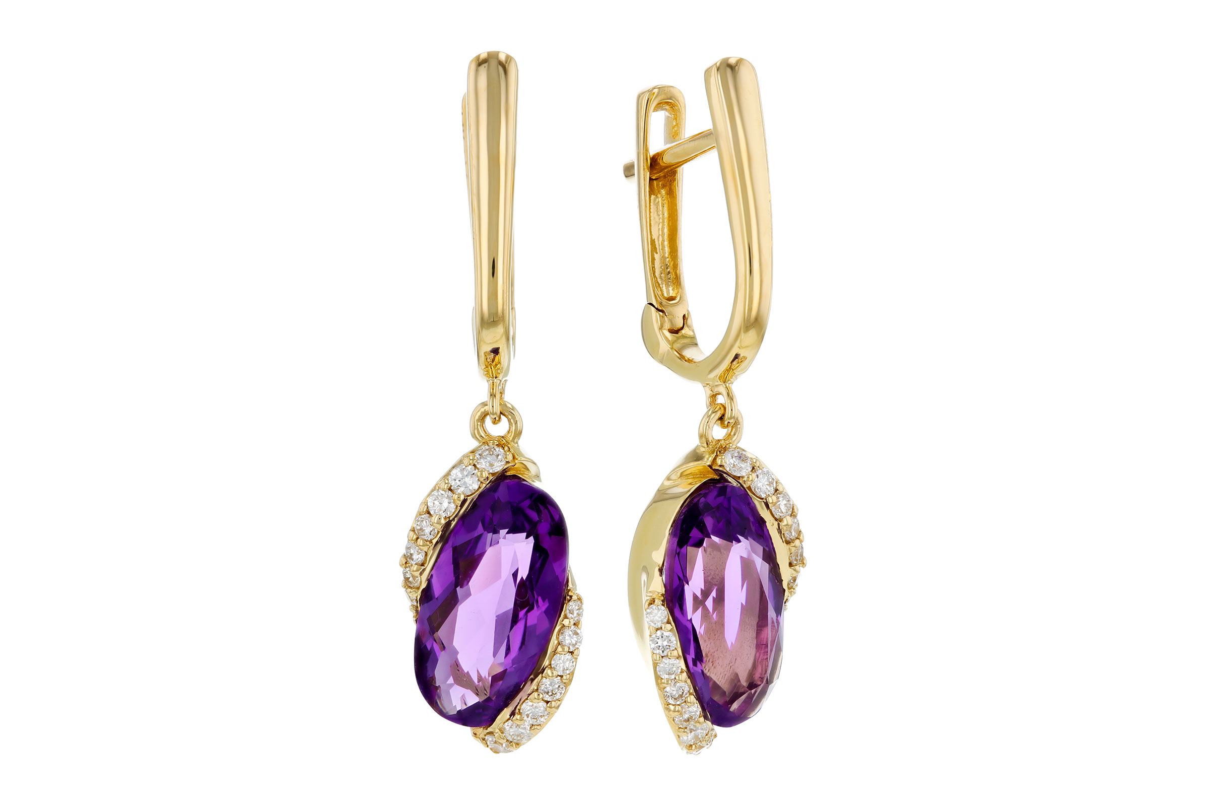 C312-11222: EARRINGS 2.14 TW AMETHYST 2.26 TGW (10x5MM AMY)