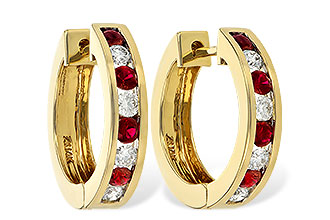 D037-57549: EARRINGS .59 RUBY 1.02 TGW