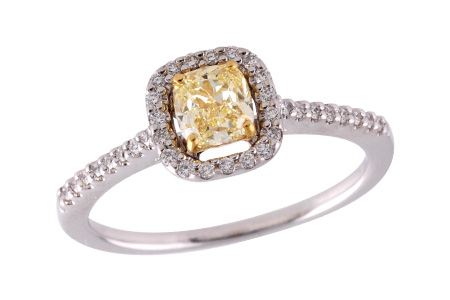 D309-36667: LDR .77 FANCY LGT YELL DIA .95 TW (GIA1279297180)