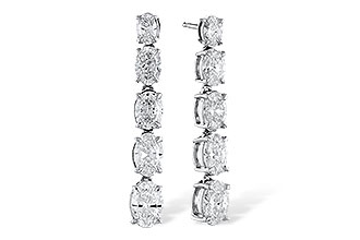 D310-33931: EARRINGS 1.90 TW OVAL DIAMONDS