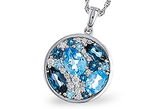D311-22122: NECKLACE 2.31 TW BLUE TOPAZ 2.48 TGW