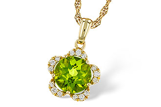 D311-26649: NECKLACE 2.16 PERIDOT 2.28 TGW (8MM RD)