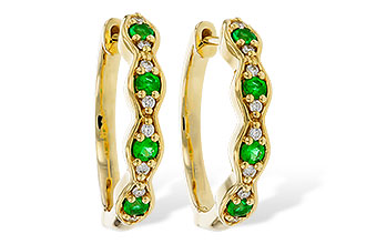 D311-26658: EARRINGS .20 TW EMERALD .30 TGW