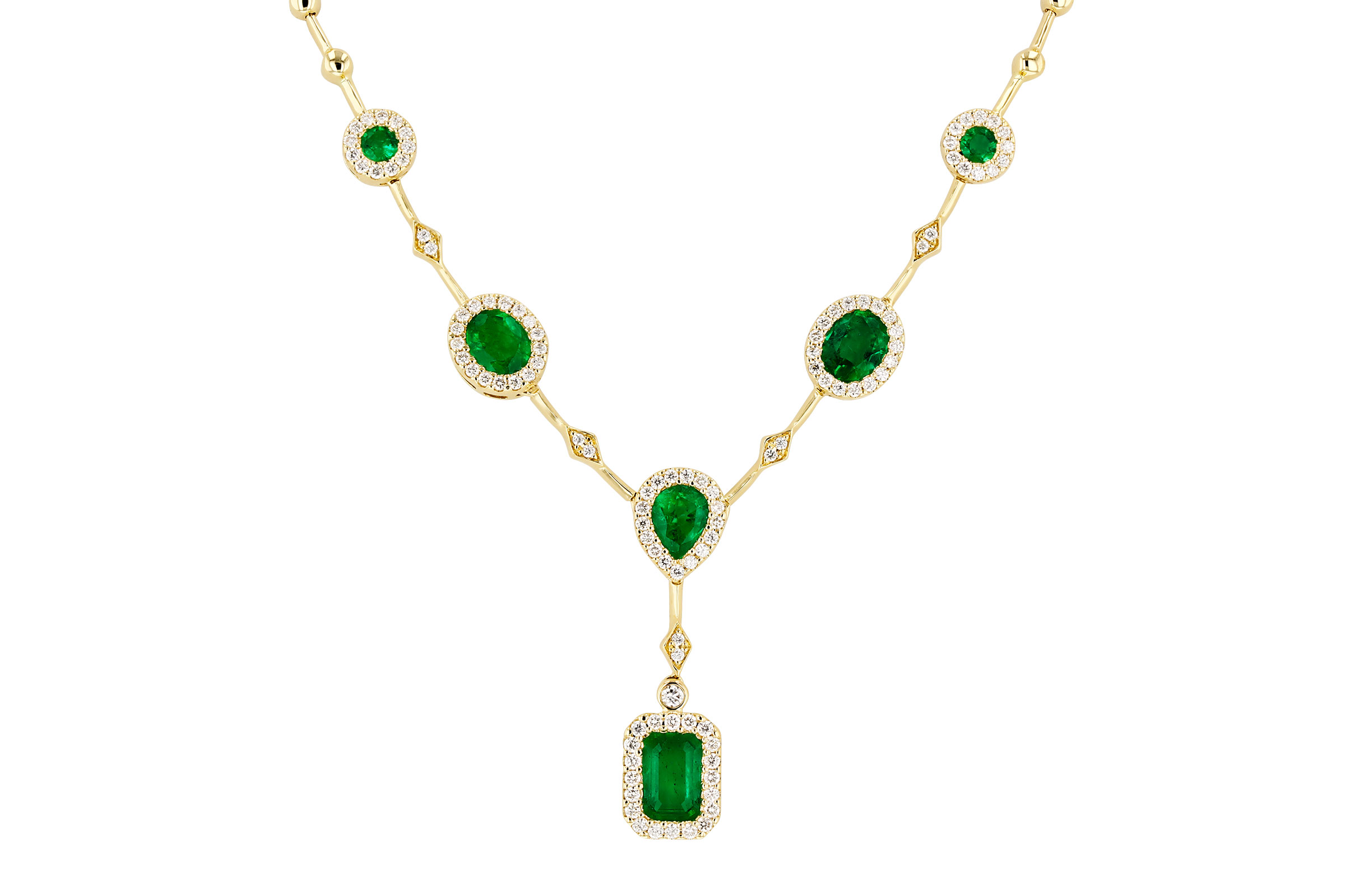 D312-11186: NECKLACE 1.66 TW EMERALD 2.08 TGW (17")