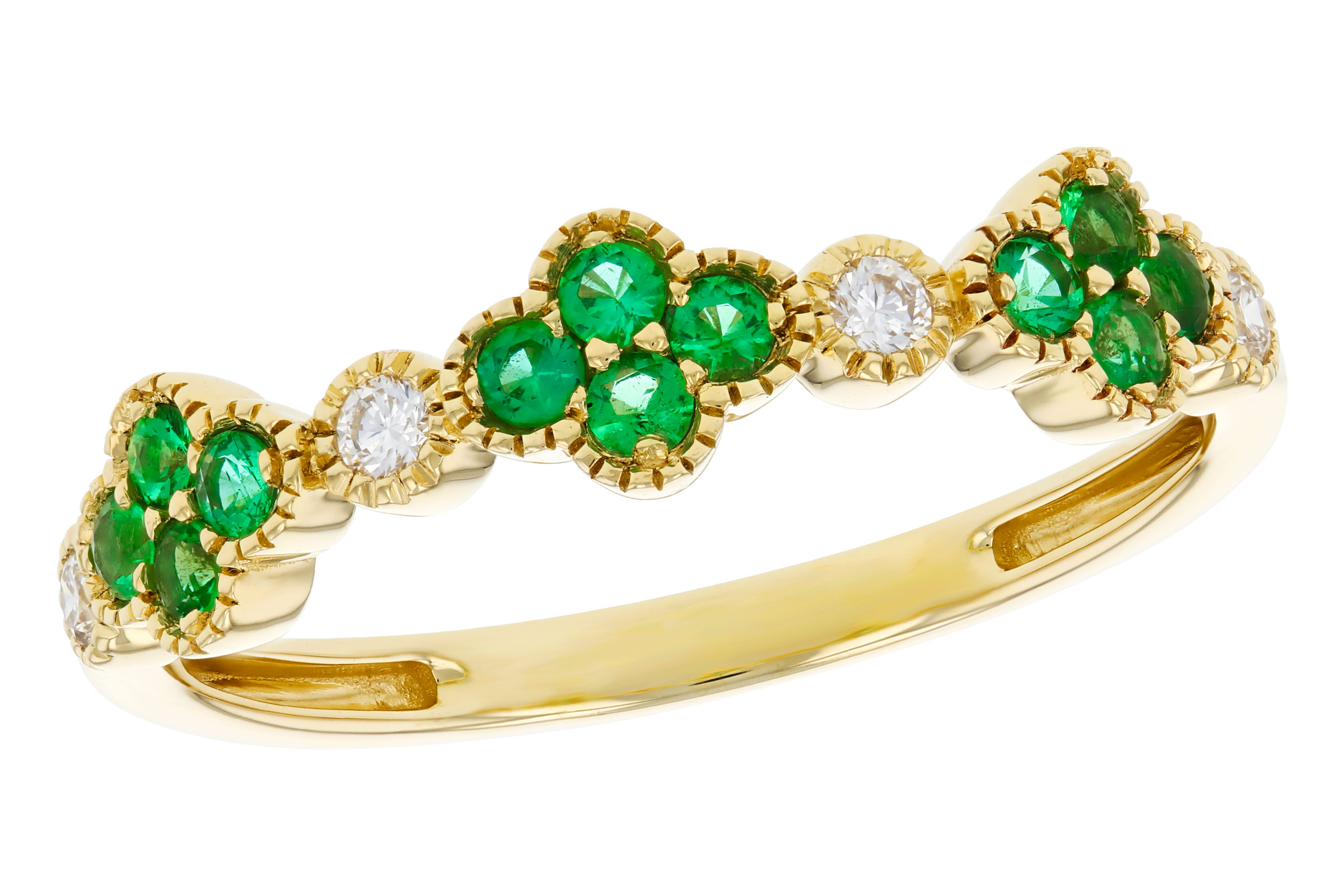 D312-12113: LDS WED RG .18 TW EMERALD .26 TGW