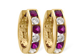 E037-57549: EARRINGS 1.22 RUBY 2.06 TGW