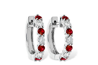 E037-57567: EARRINGS .64 RUBY 1.05 TGW