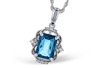 E309-39395: NECK 1.68 LONDON BLUE TOPAZ 1.73 TGW (8x6MM LBT)