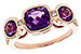 E310-33004: LDS RG 2.25 TW AMETHYST 2.50 TGW (7MM CUSHION)