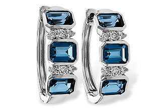 E311-20340: EARRINGS 1.37 TW LONDON BLUE TOPAZ 1.48 TGW