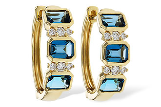 E311-20340: EARRINGS 1.37 TW LONDON BLUE TOPAZ 1.48 TGW