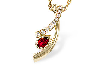 E311-23913: NECKLACE .21 RUBY .38 TGW (5x3 RUBY)
