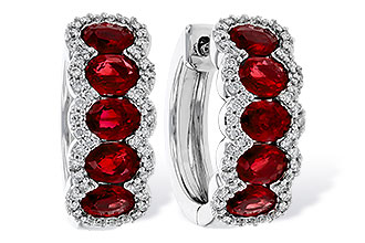 E311-24904: EARRINGS 2.20 TW RUBY 2.45 TGW