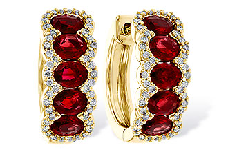 E311-24904: EARRINGS 2.20 TW RUBY 2.45 TGW