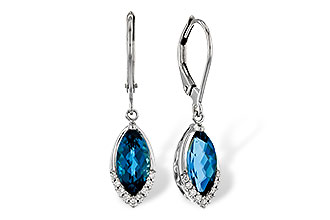 E311-25813: EARR 2.42 TW LONDON BLUE TOPAZ 2.50 TGW (9x5MM MQ)