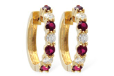 F037-57567: EARRINGS 1.30 RUBY 2.08 TGW