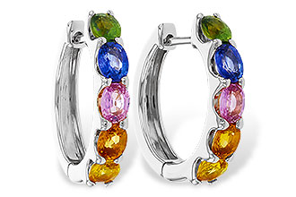 F311-21204: EARRINGS 2.20 TW MULTI-COLOR SAPPHIRE