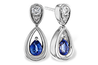 F311-21222: EARRINGS .42 SAPPHIRE .54 TGW (4x3 SAPP)