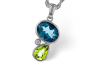 F311-26676: NECKLACE 2.43 SEMI-PREC (PER,LBT) 2.45 TGW