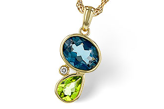 F311-26676: NECKLACE 2.43 SEMI-PREC (PER,LBT) 2.45 TGW