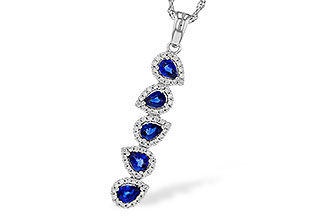 F311-26722: NECKLACE .95 TW SAPPHIRE 1.19 TGW