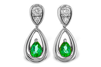 G311-22140: EARRINGS .20 EMERALD .32 TGW (4x3 EMER)
