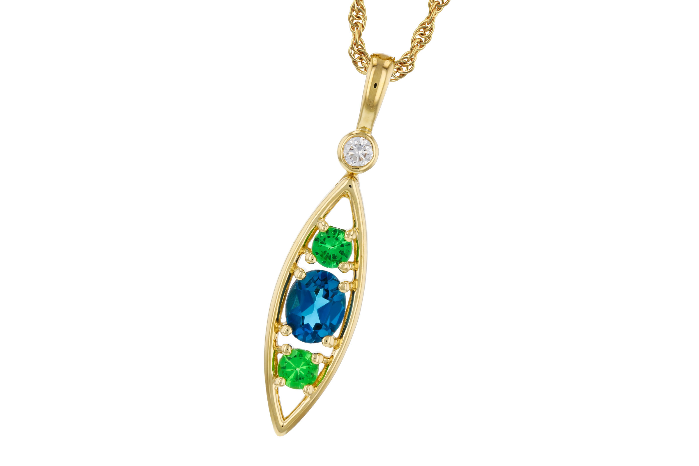 G312-11222: NECKLACE .54 SEMI-PREC (LBT & GR.GT) .58 TGW
